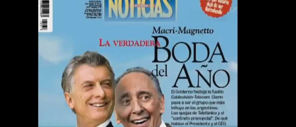 Revista Noticias y su tapa m&aacute;s pol&eacute;mica: la boda Macri-Magnetto
