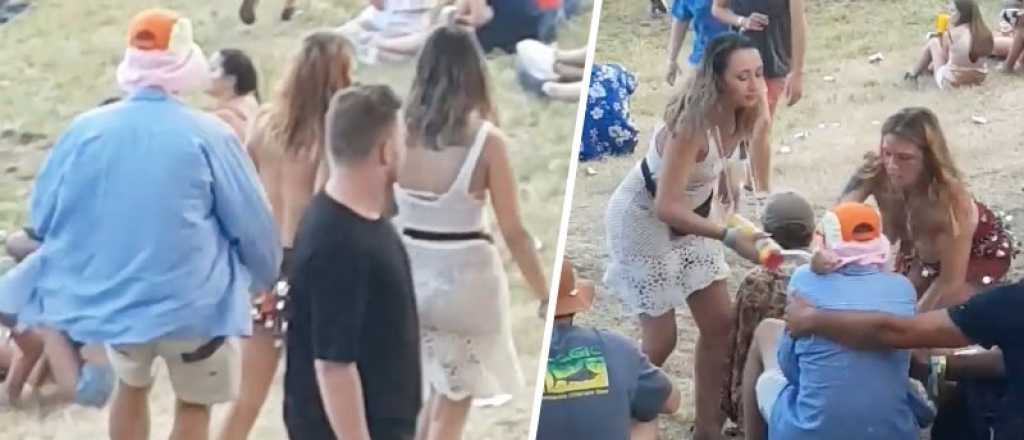 Video: un hombre manoseó a una chica en topless y recibió una golpiza