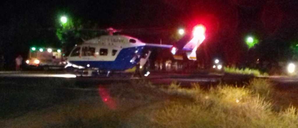 Video: un niño herido fue trasladado en helicóptero desde San Carlos al Notti