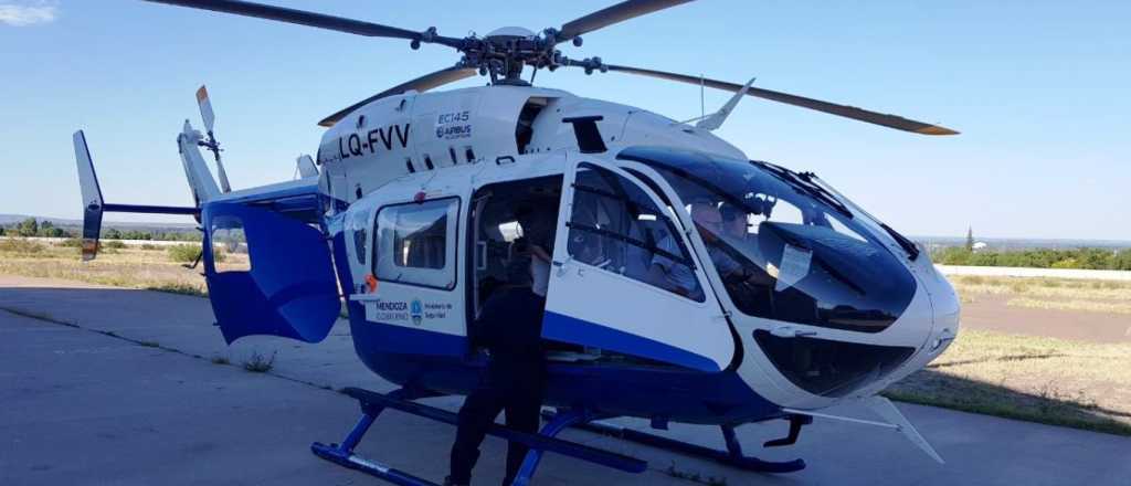 Instalan una base para helicópteros en Rivadavia
