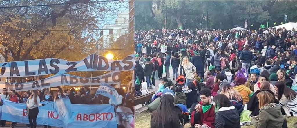 Concentraciones a favor y en contra del aborto legal en Mendoza