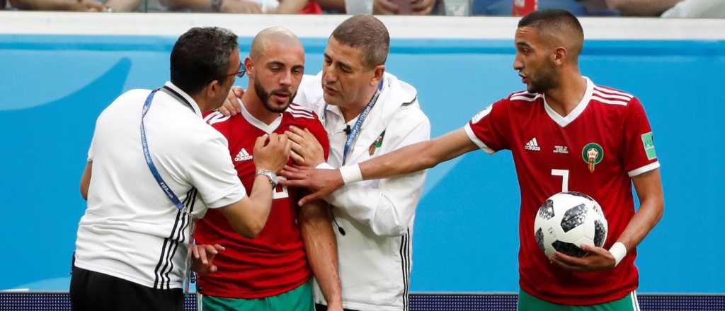 Un jugador de Marruecos sufrió una conmoción cerebral 