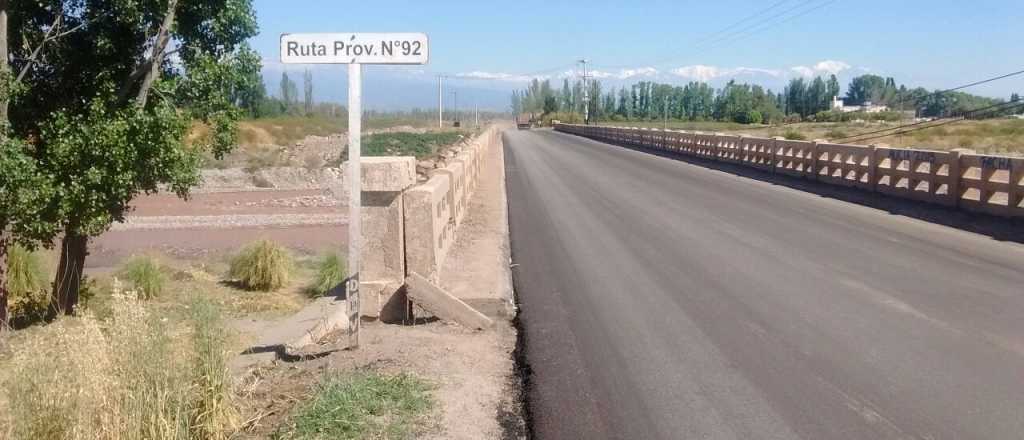 Finalizó la repavimentación de la ruta provincial 92 en el Valle de Uco 