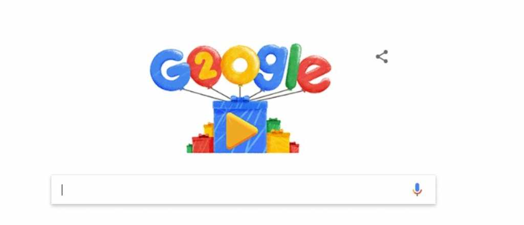 Google cumple 20 años y lo celebró con un curioso doodle  