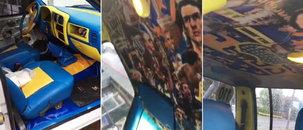Un fanático de Boca "tuneó" su camioneta y hasta le puso un mural de estrellas