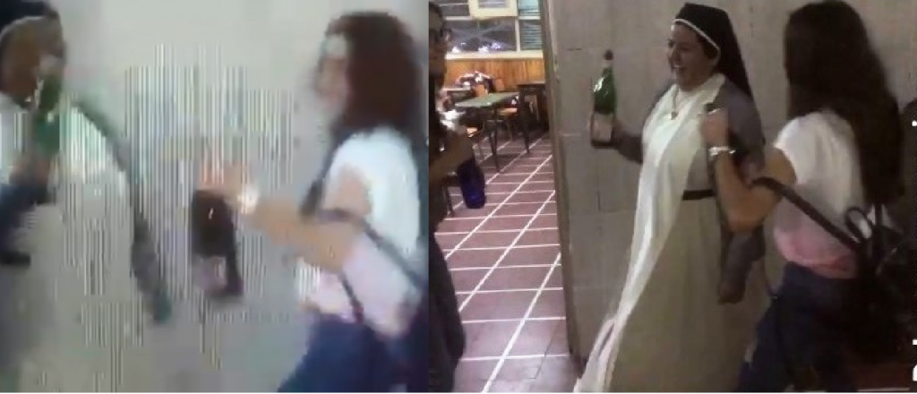 Pol&eacute;mico video de una monja, alumnas y botellas en una escuela de Tunuy&aacute;n