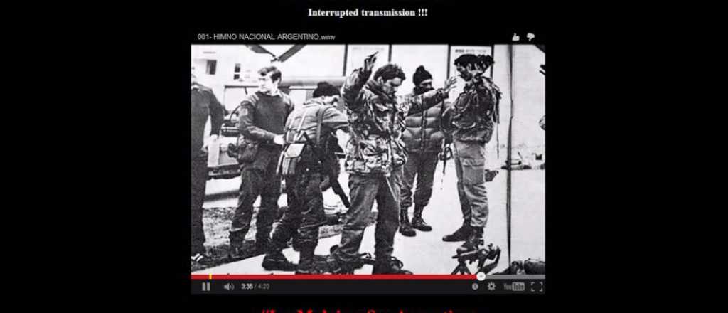 Hackearon p&aacute;ginas de Malvinas para poner el Himno Nacional