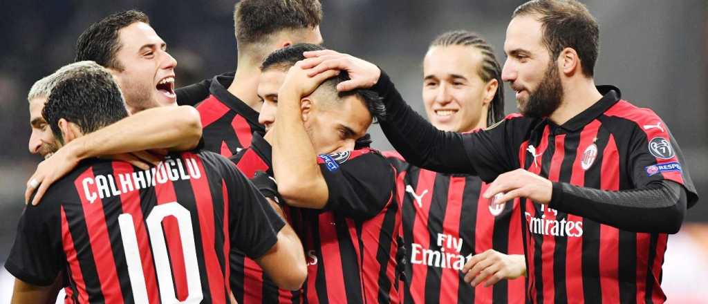 Europa League: Milan metió cinco goles e Higuaín no colaboró con ninguno