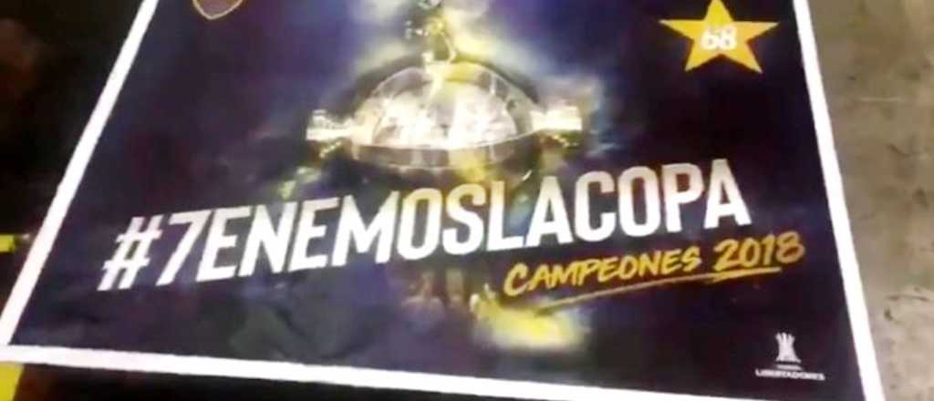 Los afiches que ten&iacute;a preparado Boca si sal&iacute;a campe&oacute;n