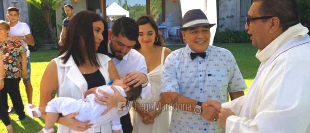 Luego de la internación, Maradona estuvo en el bautismo de su nieto