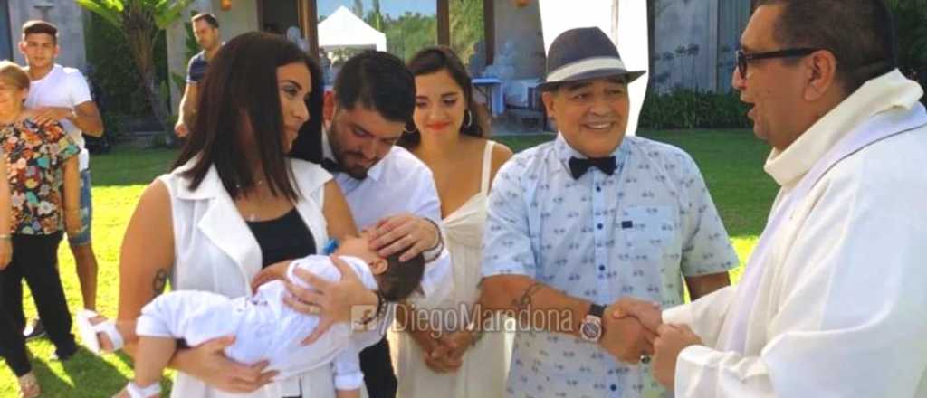 Luego de la internación, Maradona estuvo en el bautismo de su nieto