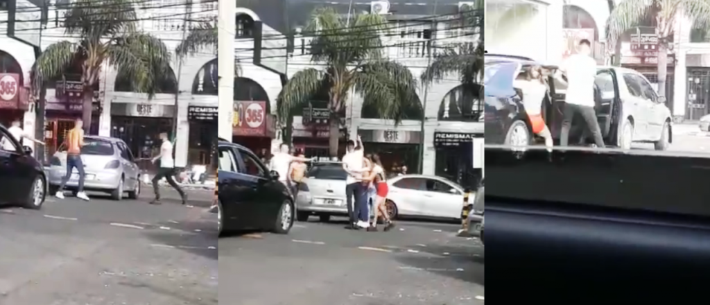 Video: jóvenes se pelearon con palos y piedras en Buenos Aires