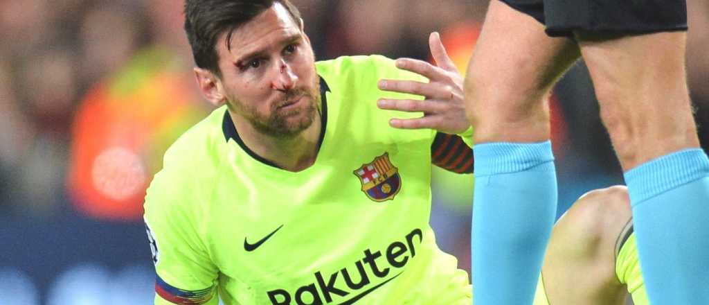 Video: así le "partieron" la nariz a Messi durante el partido de Champions