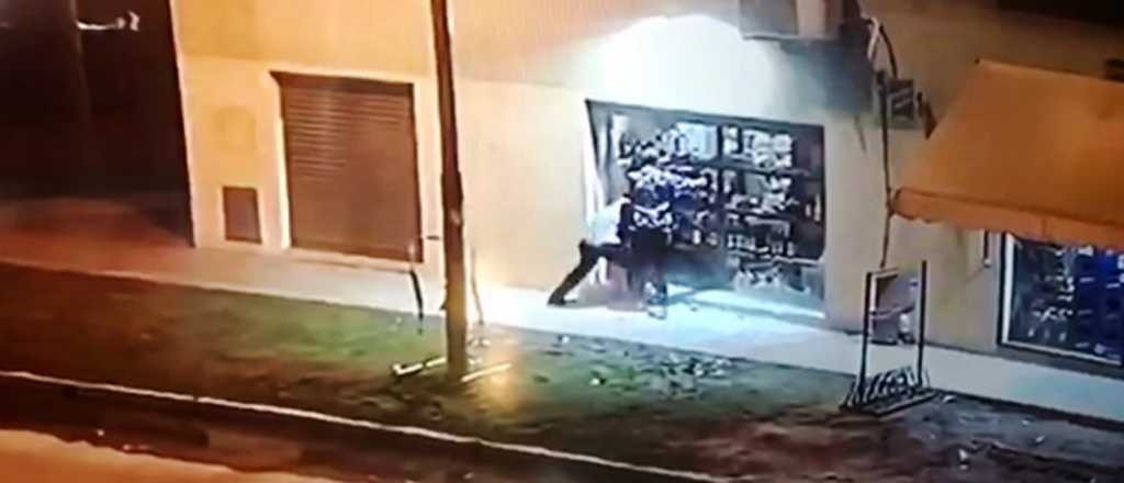 Video: destrozaron un almacén a piedrazos para robar fernet y vino