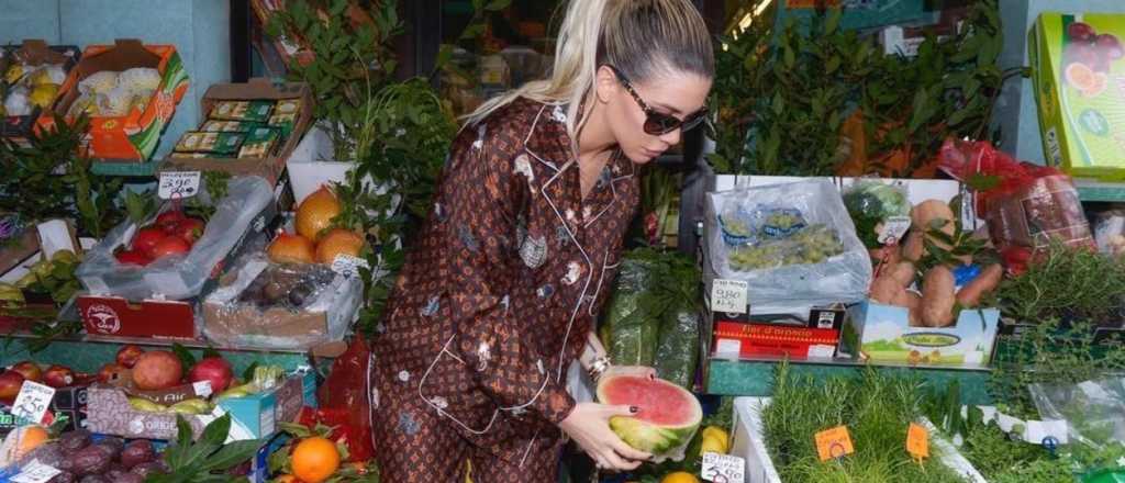Wanda Nara fue a la verduler&iacute;a con un pijama de m&aacute;s de $120 mil
