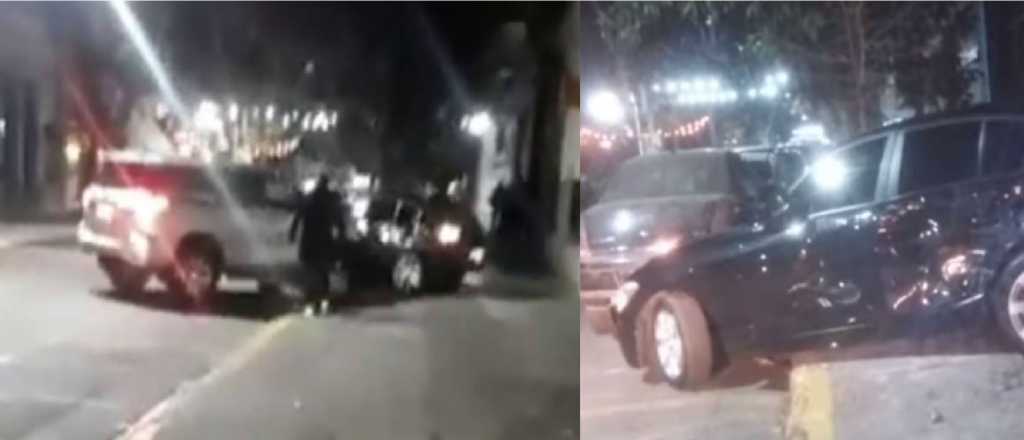 Video: una mujer le chocó el BMW al novio al descubrirlo con otra
