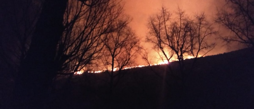 Zonda y fuego en Potrerillos: 40 cabañas afectadas y evacuados