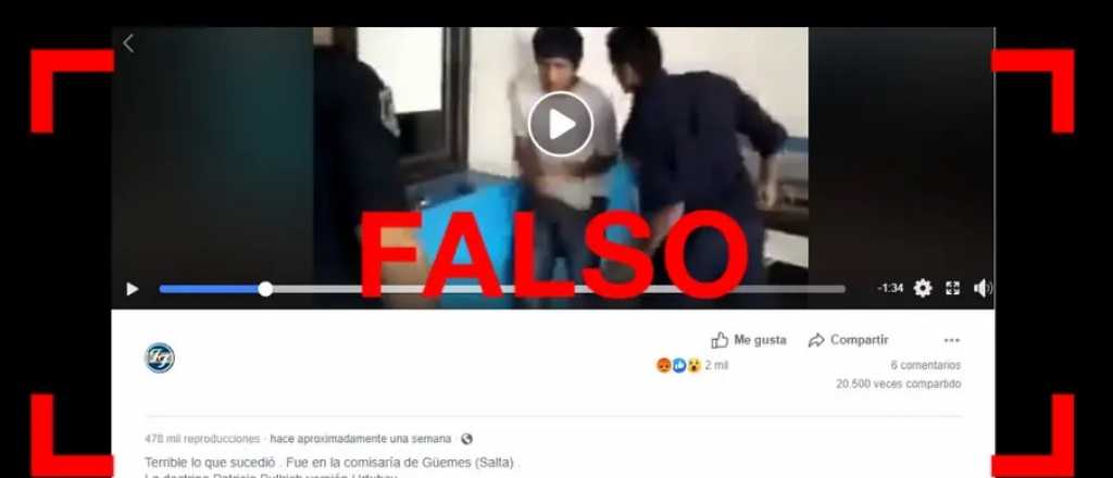 No, este video de un policía pegándole a un joven en Salta no es de ahora