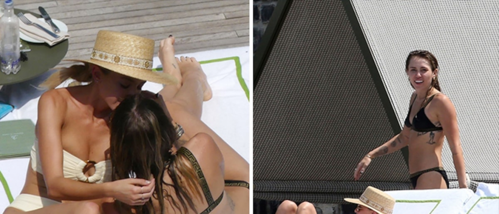 Quién es la chica que besó a Miley Cyrus en las playas de Italia