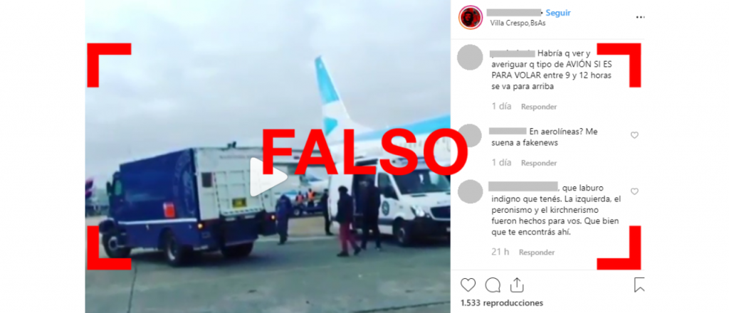 Es falso el audio que afirma que Aerol&iacute;neas traslad&oacute; "8 mil kilos de guita"