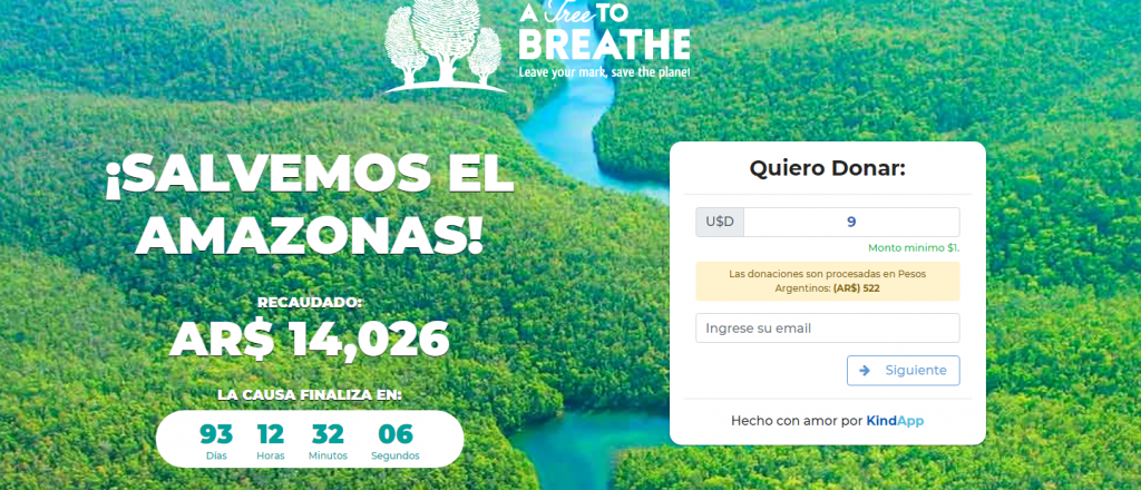 Una startup mendocina lanzó una campaña benéfica para el Amazonas