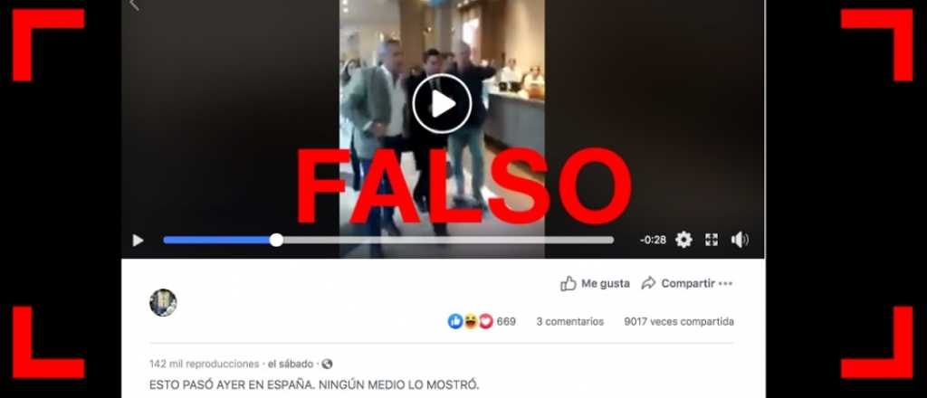 No, el video de Alberto Fernández peleándose en un shopping no fue filmado en España ni es actual