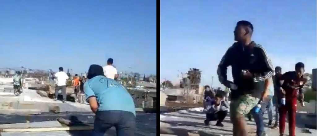 Video: así atacan a la policía desde los techos de un barrio de Las Heras