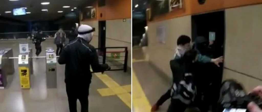 Video: grafiteros atacaron una estaci&oacute;n de subte en Ciudad de Buenos Aires