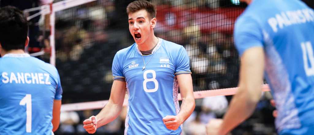 Voley: con el mendocino Loser, Argentina le gan&oacute; 3 a 1 a Estados Unidos