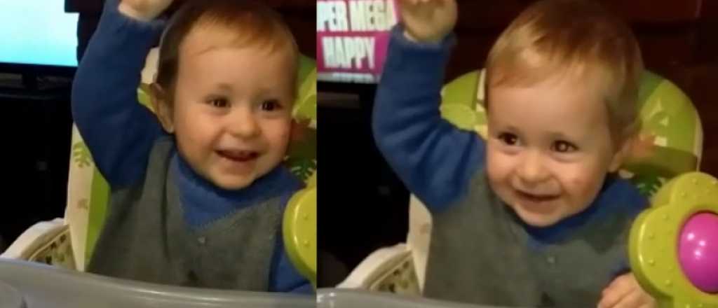 El beb&eacute; que solo sonr&iacute;e con la "marcha peronista"