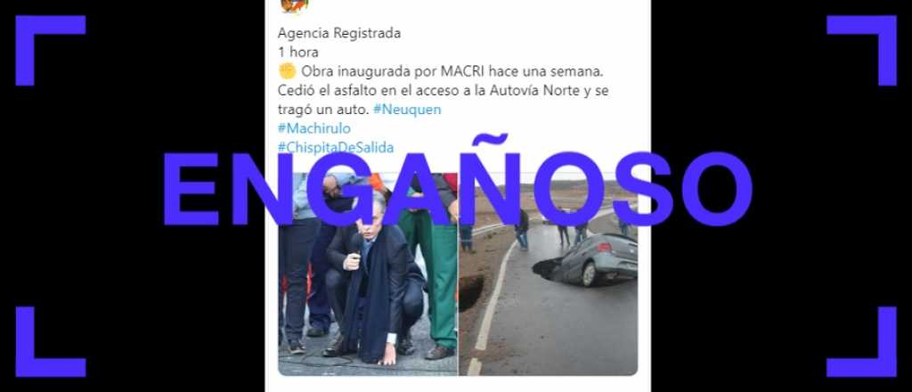 El tramo donde se hundi&oacute; el auto no fue inaugurado ahora sino en 2017, pero Dietrich s&iacute; recorri&oacute; la zona la semana pasada