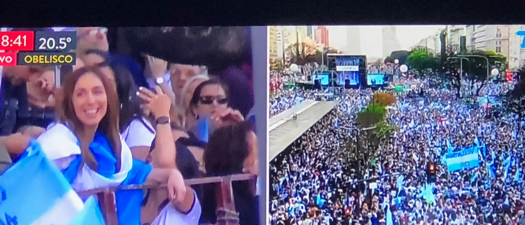 Vidal areng&oacute; a Macri mezclada entre la gente