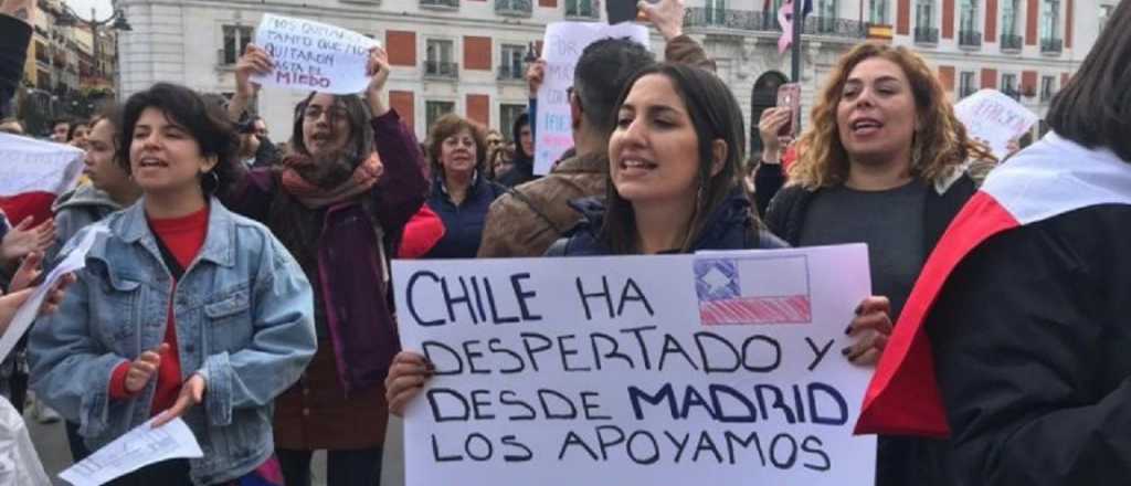 Chilenos se manifestan en Madrid, París, Berlín y Londres