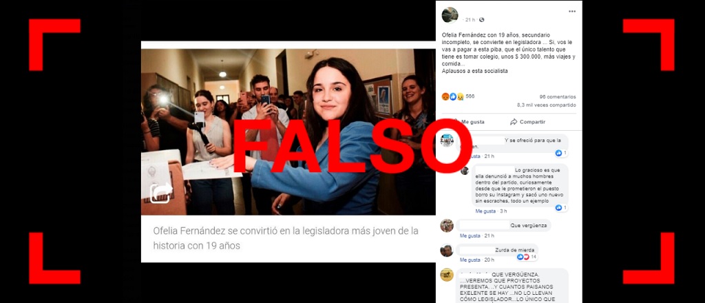 Ofelia Fernández: es falso que un legislador cobra $ 300 mil y que ella no terminó el secundario
