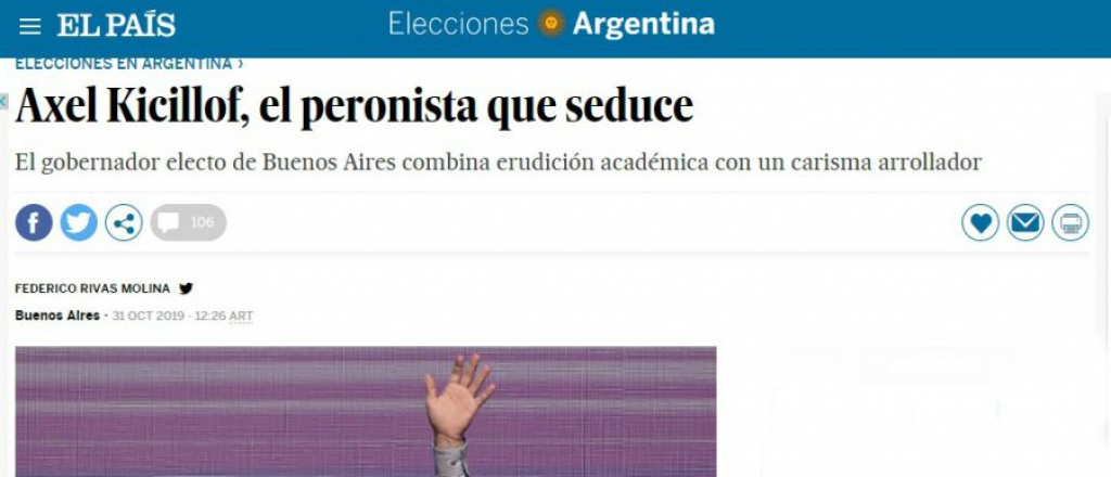 "El peronista que seduce", así describe diario El País de España a Kicillof
