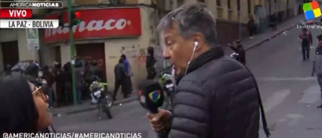 Video: el periodista Rolando Gra&ntilde;a fue agredido en Bolivia