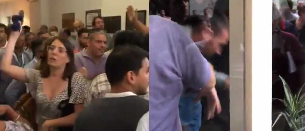 Militantes de la UCR a las trompadas, antes de la reeleción de Cornejo