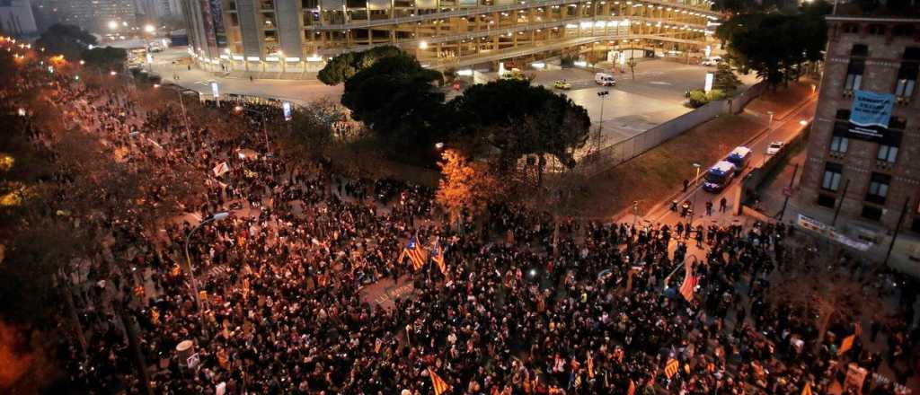 Protestas en Barcelona antes del cl&aacute;sico espa&ntilde;ol