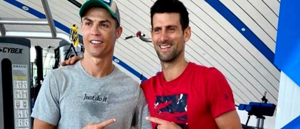 Video: Cristiano Ronaldo le "enseñó a saltar" a Novak Djokovic
