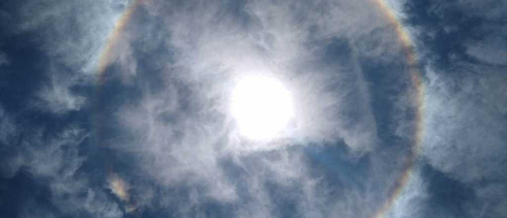 Un "halo de Sol" sorprendió a los mendocinos este domingo