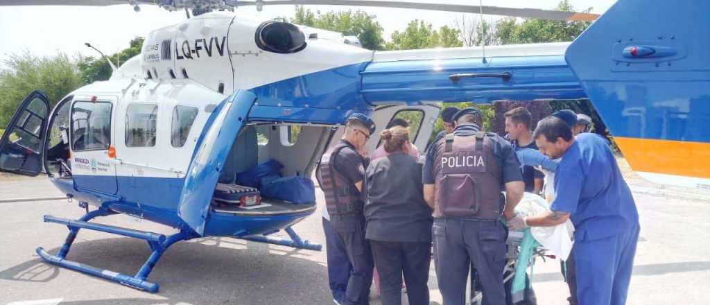 Rescataron en helicóptero a un viñatero herido en Tupungato