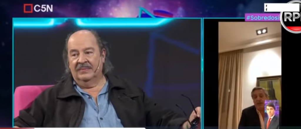 Alberto Fern&aacute;ndez brome&oacute; y cant&oacute; con Litto Nebbia por videollamada en TV