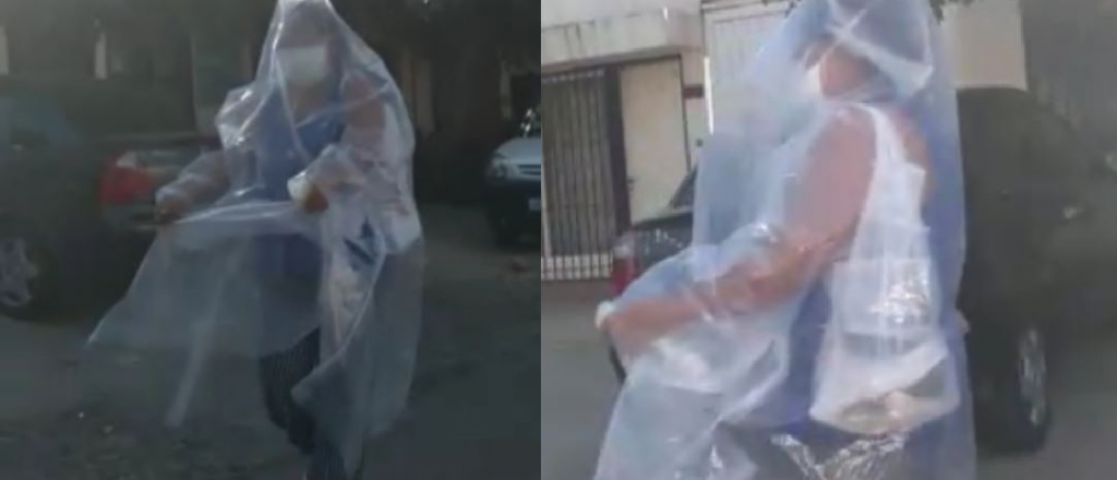 Video: la ins&oacute;lita forma de protegerse contra el coronavirus en Guaymall&eacute;n