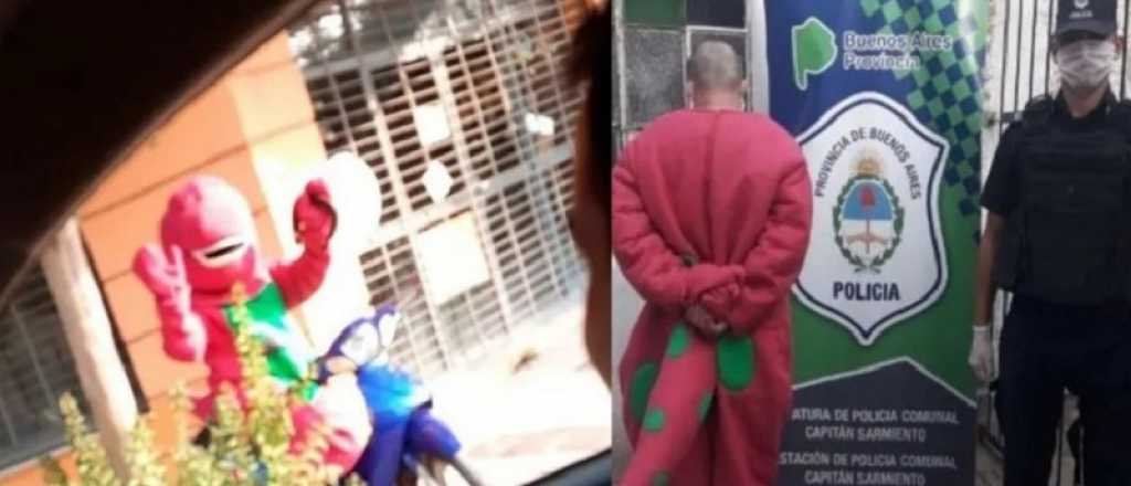 Un hombre se disfraz&oacute; de Barney para ir a ver a su novia y lo detuvieron