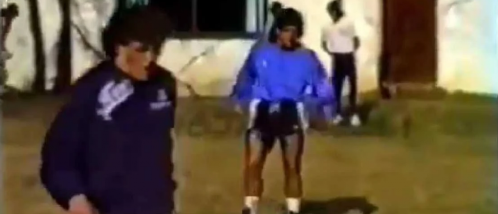 Aparecieron imágenes inéditas de Maradona entrenándose en Ferro