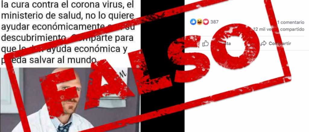 Es falso que un m&eacute;dico de la Argentina encontr&oacute; una cura contra la COVID-19