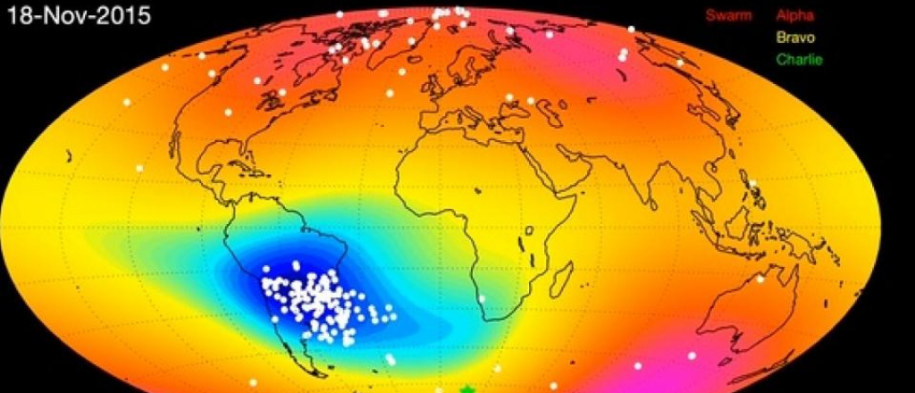 El campo magnético de la Tierra se está debilitando en América el Sur