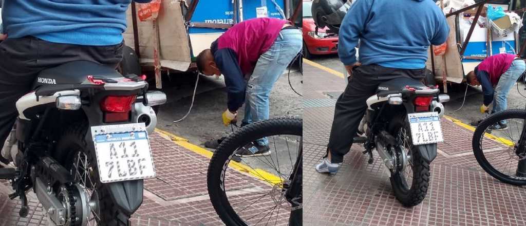 Un hombre le regal&oacute; sus zapatillas a un cartonero y sigui&oacute; en medias