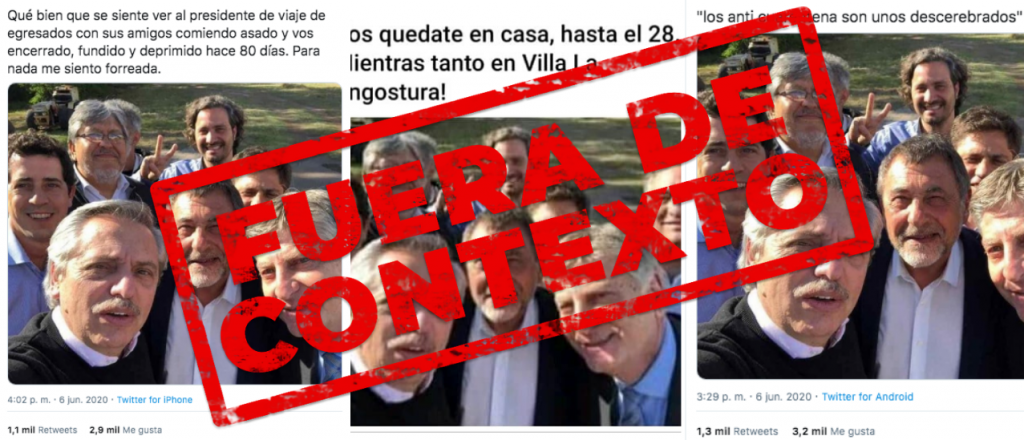 La foto de Alberto Fern&aacute;ndez junto a funcionarios no es actual