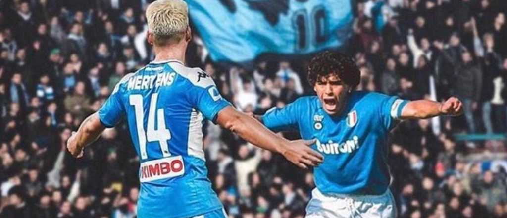 Maradona felicitó a Mertens, máximo goleador histórico del Napoli